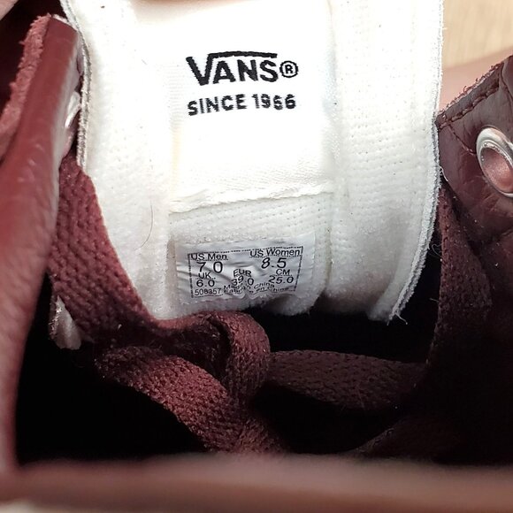Vans Sport Low Burgundy Brown Pink VF 508357 Mens Size 7 Women 8.5 Leather Suede - Picture 8 of 10